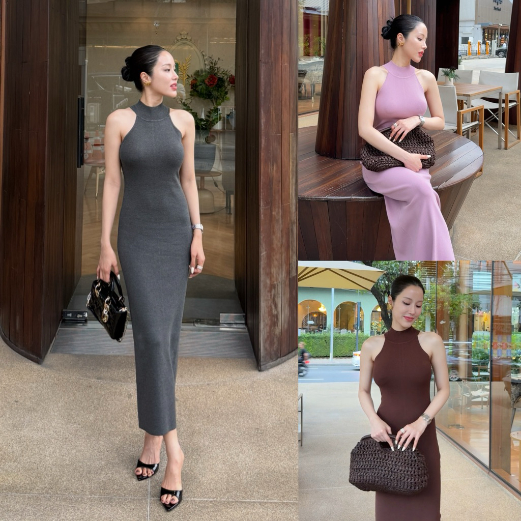 LITAS : ELISE DRESS เดรสคอปีน เดรสเเขนกุดคอปีน