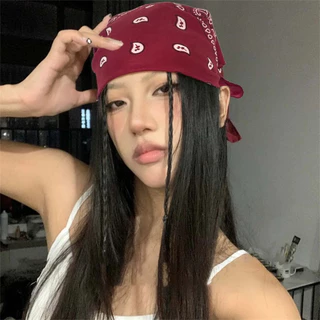 ผ้าเช็ดหน้า ผ้าโพกหัว 55x55cm ผ้าพันคอ Hip Hop หลายสไตล์ DIY ใช้ได้หลายแบบ