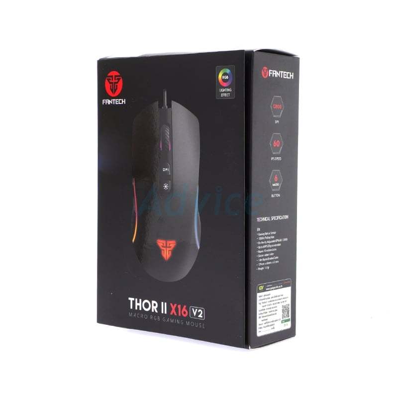 MOUSE FANTECH X16 V2 THOR II RGB BLACK