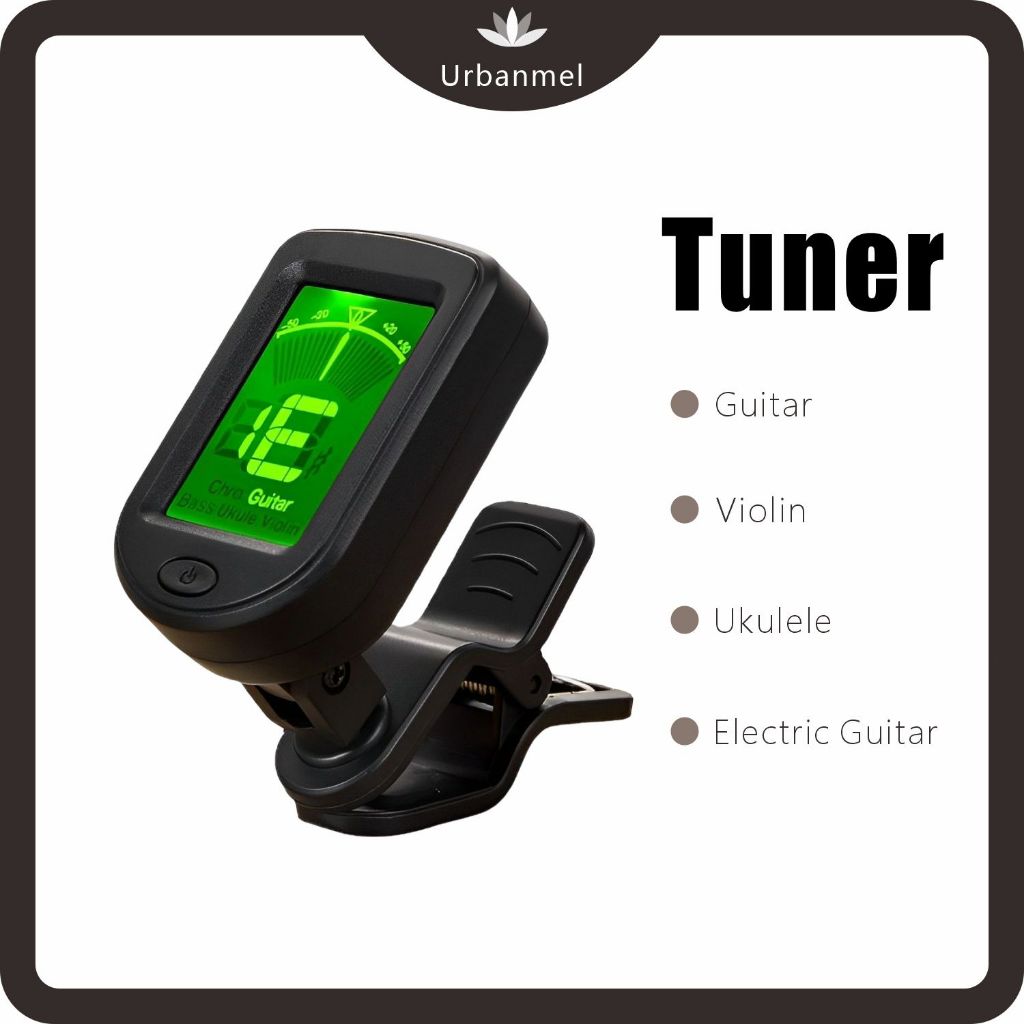 Urbanmel เครื่องตั้งสายอิเล็กทรอนิกส์ เหมาะสำหรับกีตาร์ / อูคูเลเล่ / ไวโอลิน / เบส