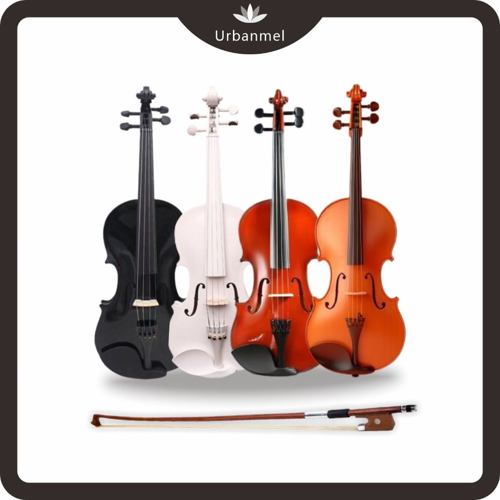 Urbanmel✨ไวโอลินไม้แท้ หน้าบานไม้สน แกะสลักมือ สำหรับผู้เริ่มต้น/มืออาชีพ