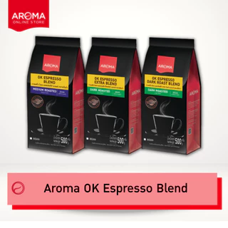 Aroma Coffee เมล็ดกาแฟคั่ว OK ESPRESSO BLEND (ชนิดเม็ด) ตรา อโรม่า (500 กรัม/1 ซอง)