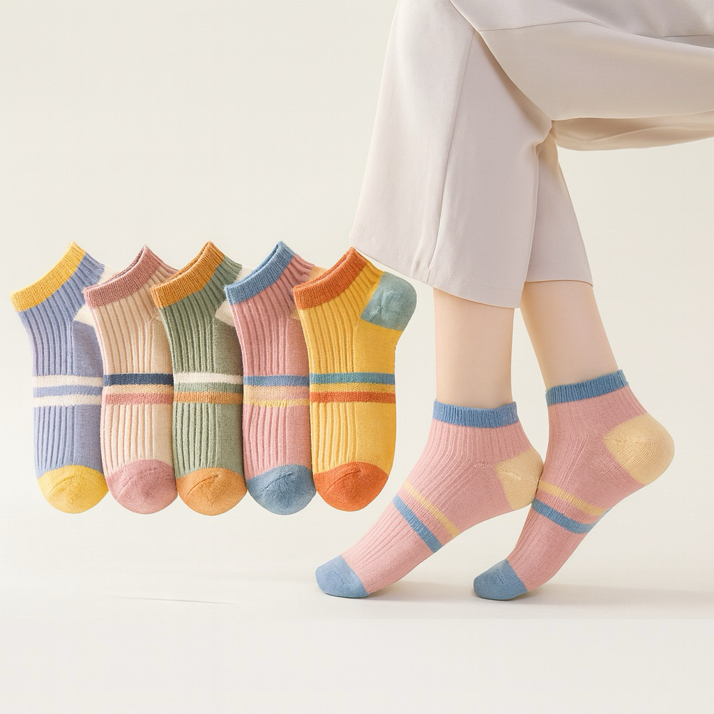 (ส่งฟรี)ถุงเท้า เกาหลี หนุ่มสบาย (เซ็ท5คู่)