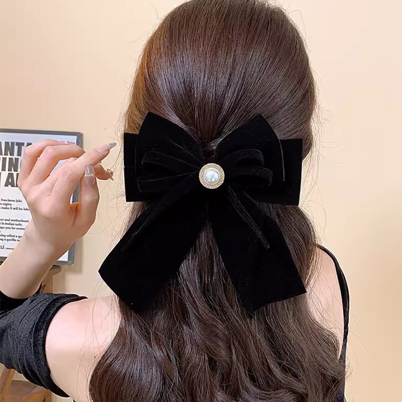 Rubuyou กิ๊บติดผม ผ้ากํามะหยี่ ประดับโบว์ สีดํา ย้อนยุค เข้ากับทุกการแต่งกาย สําหรับผู้หญิง เครื่องประดับผมแฟชั่น-COD💖 - รูปที่ 2