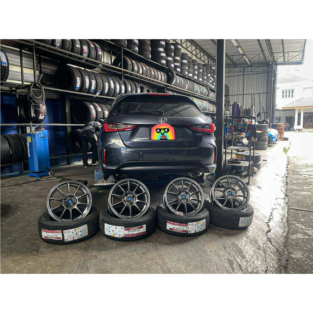 ล้อTC105N ขอบ15+ยางVEERUBBER 195/55/15 4เส้น แถมน็อตแถมจุ้บ+ฮับลิ้ง 4ตีว