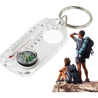 พวงกุญแจ3in1 เทอร์โมมิเตอร์เข็มทิศแว่นขยาย