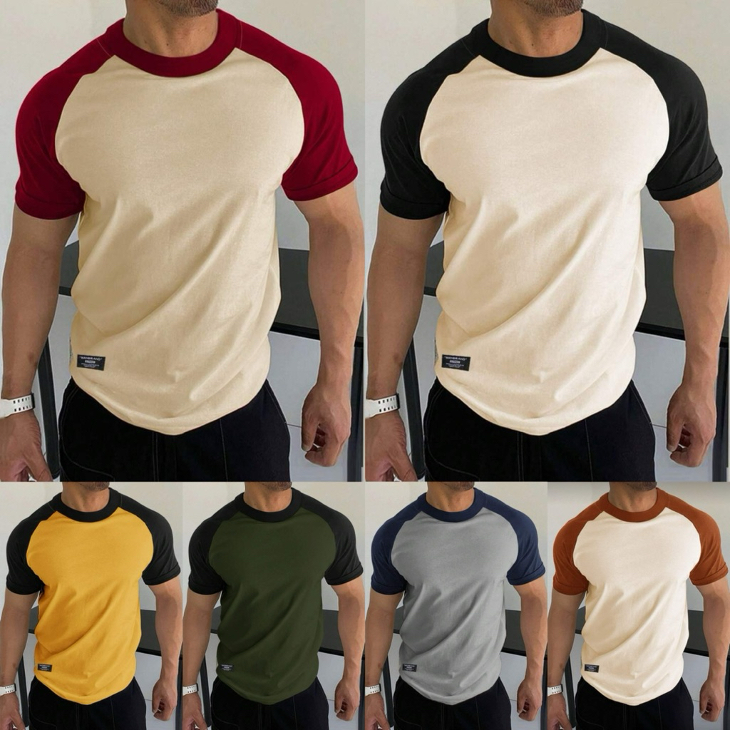 ✅PRE-ORDER 7-10 วัน✅ Manfinity Homme เสื้อยืด ผู้ชาย คอกลม บล็อคสี🔖งานป้าย