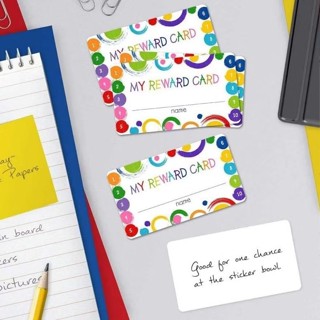 (20 แผ่น)Punch card บัตรสะสมแต้ม บัตรเด็กดี