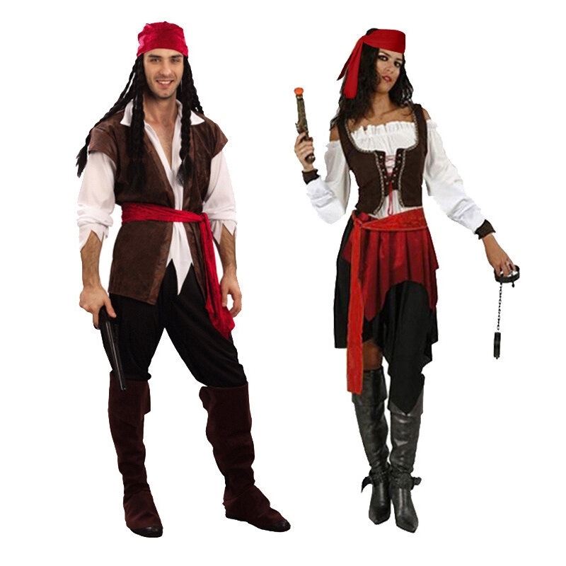 Pirates Of The Caribbean Costume Pirates Of The Caribbean Knight Costume ฮาโลวีนเครื่องแต่งกายชุดโจร