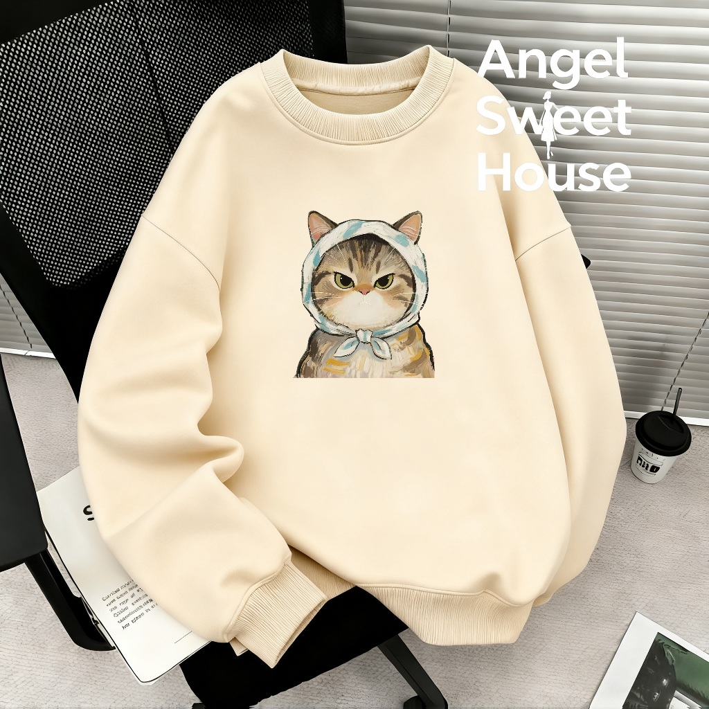(จัดส่งตลอด 24 ชั่วโมง）Angel Official oversize ทันสมัย เกาหลี เสื้อแขนยาว หลวม เสื้อยืด  เสื้อ เสื้อคอกลม พลัสไซส์ Y245 ราคา ถูกที่สุด ดีลบีเคเค แกลเลอรีภาพที่ 8