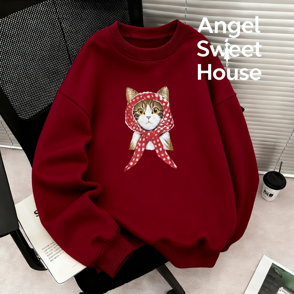 (จัดส่งตลอด 24 ชั่วโมง）Angel Official oversize ทันสมัย เกาหลี เสื้อแขนยาว หลวม เสื้อยืด  เสื้อ เสื้อคอกลม พลัสไซส์ Y245 ราคา ถูกที่สุด ดีลบีเคเค แกลเลอรีภาพที่ 9