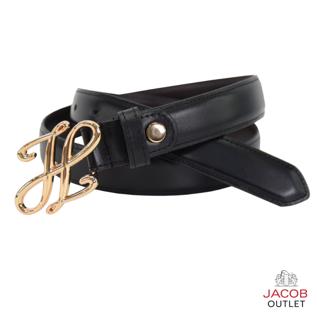 JACOB เข็มขัดหนังสตรี หัวเข็มขัดลาย J รุ่น W52259