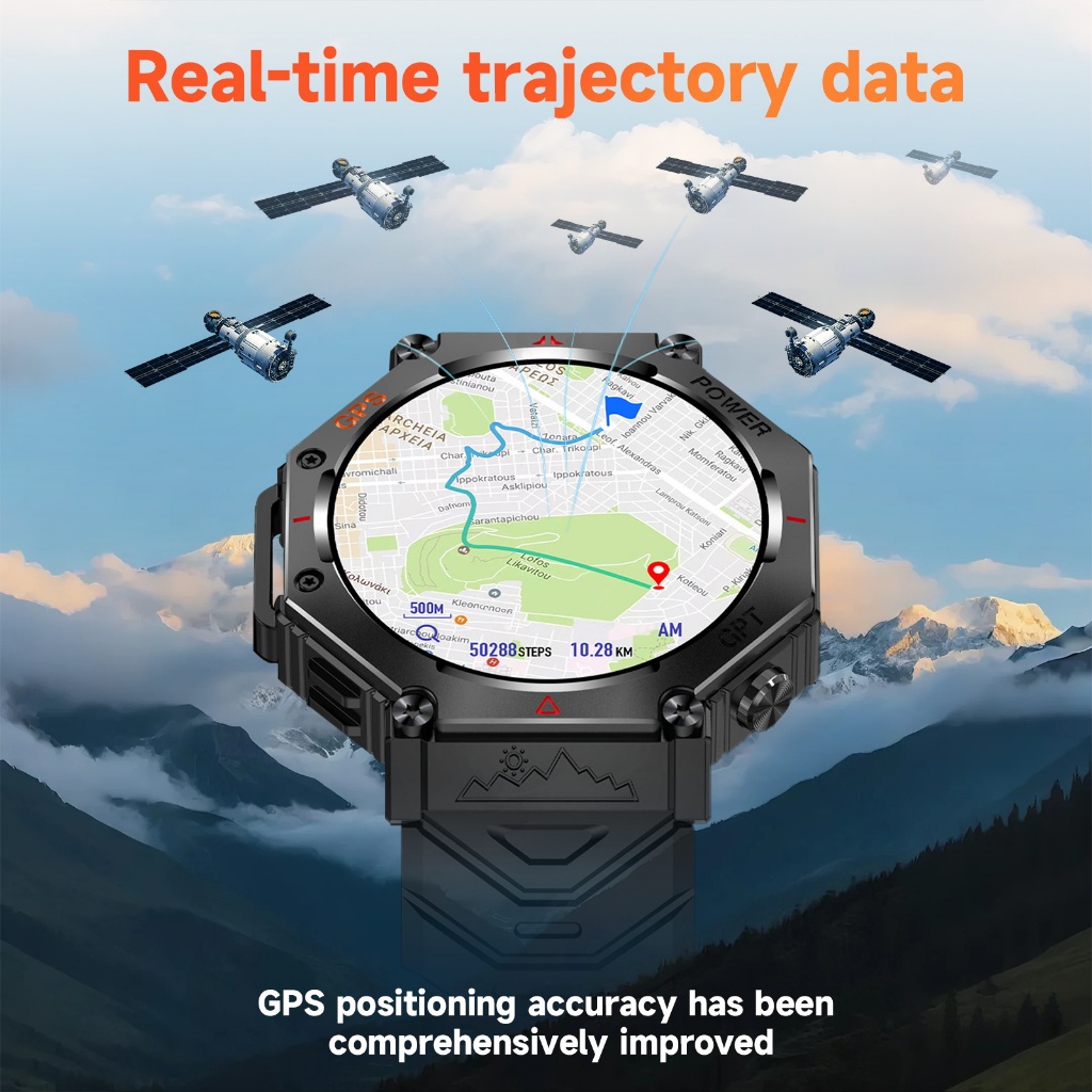 Bozlun Smartwatch B79 GPS ตำแหน่งสมาร์ทนาฬิกา 3ATM กันน้ำพร้อมศูนย์LED 100+โหมดกีฬานาฬิกากีฬากลางแจ้