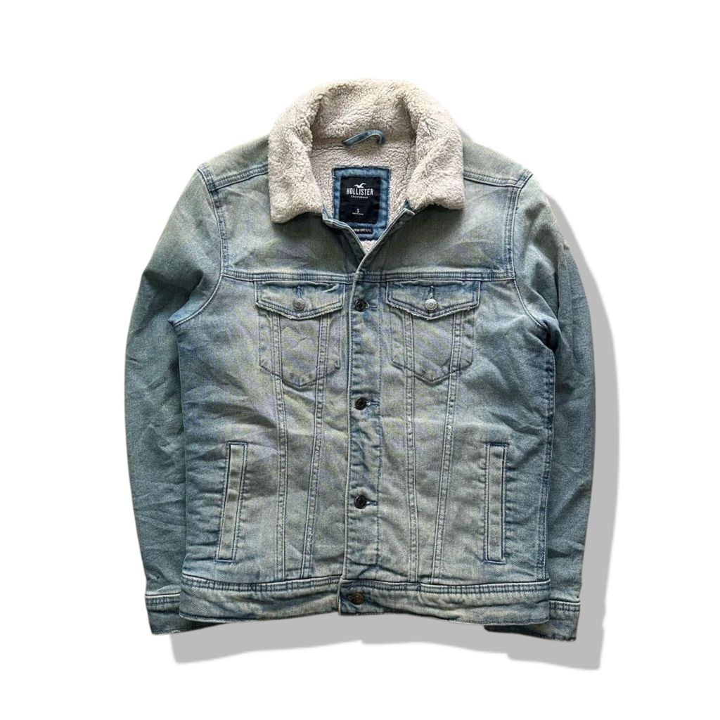 Hollister Epic Flex Denim Sherpa Lined Jacket รอบอก 42”