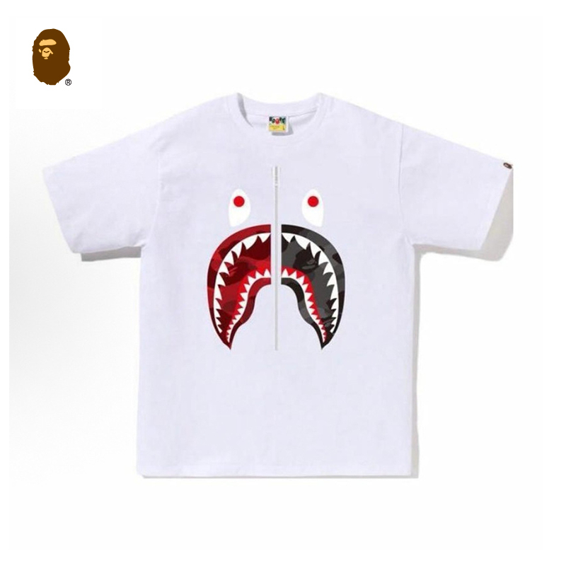 BAPE🇯🇵 พร้อมส่ง/ เสื้อ BAPE ABC CAMO SHARK TEE เสื้อเชิ้ตลายฉลาม