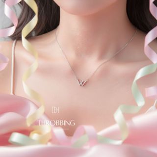 DH สร้อยเพชร Throbbingสร้อยเงิน สร้อยคอเพชร สร้อยเงินแท้ จี้…