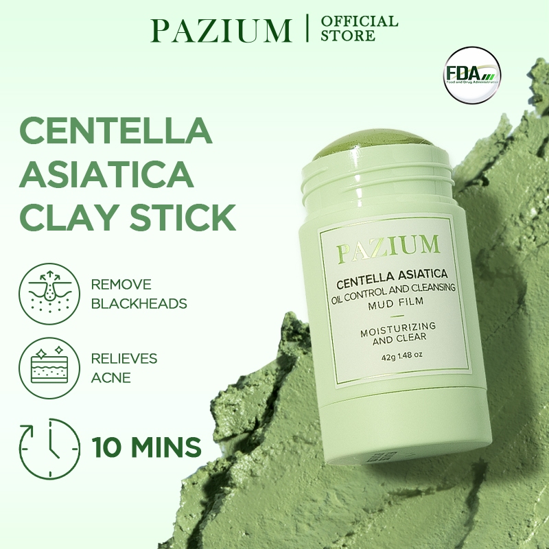 PAZIUM มาส์ก โคลนแบบแท่ง ลดสิว รูขุมขนกว้าง ผิวแดง ใช้ง่าย สะดวก 42g