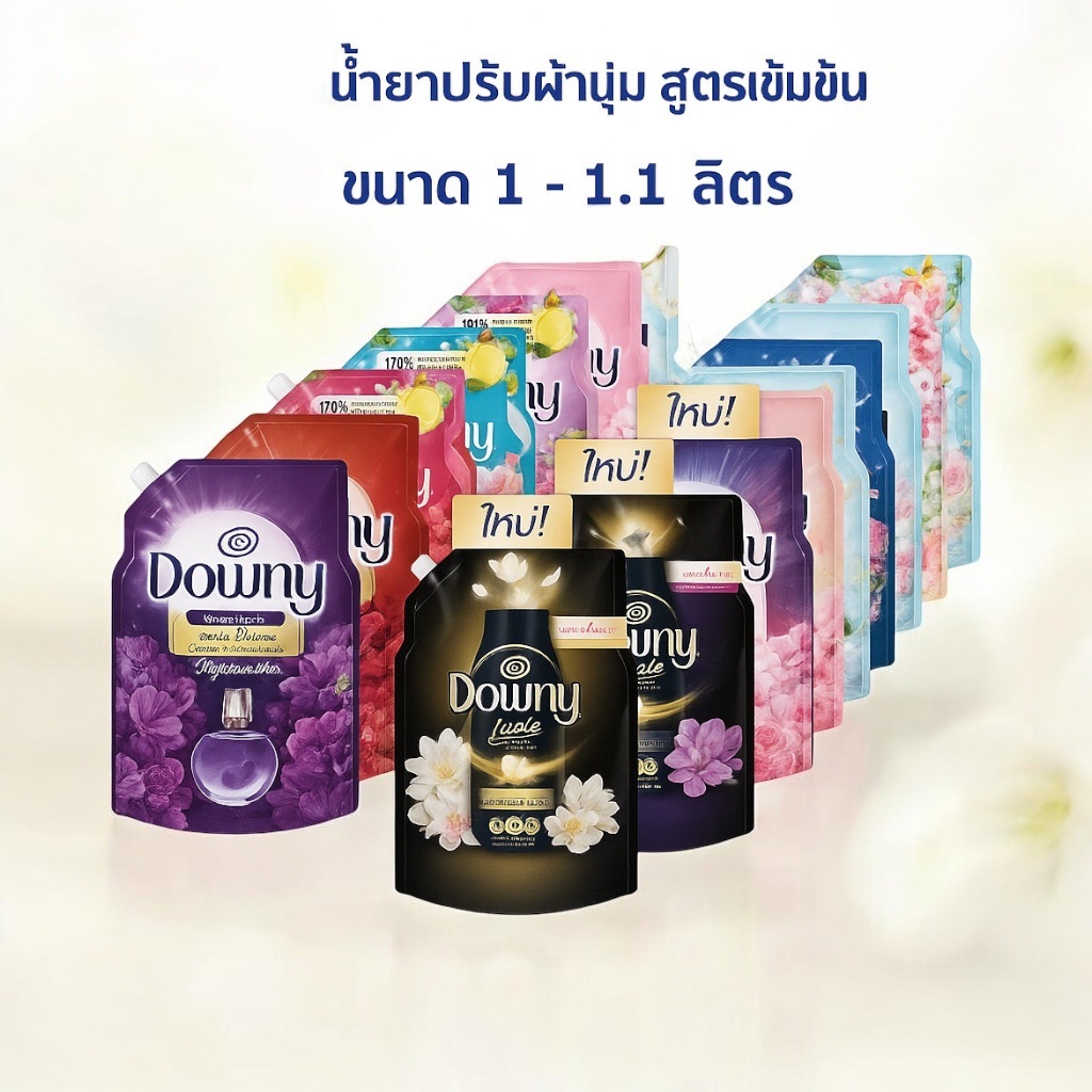 Downy ดาวน์นี่ พรีเมียม เพอร์ฟูม น้ำยาปรับผ้านุ่ม 950-1,100 มล.