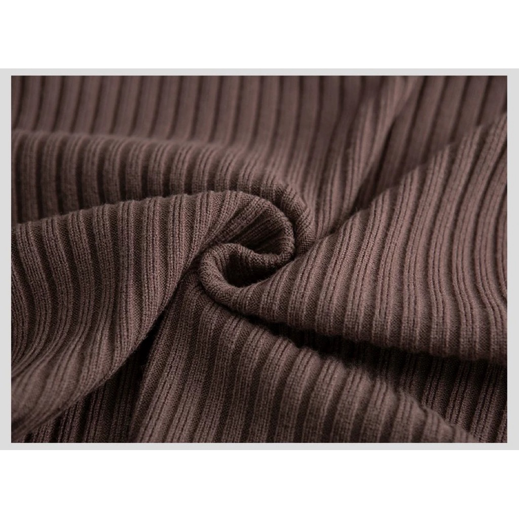 CHERISH (พร้อมส่ง) เสื้อแขนยาว   ไหมพรม ผ้าร่อง แบบสวม แต่งซิปข้าง - รูปที่ 4