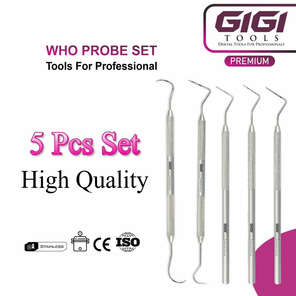 GIGI Tools Perio Dental Probes CP11 CP15 WHO Probe Williams Probe Nabers Probe Stainless Steel CE