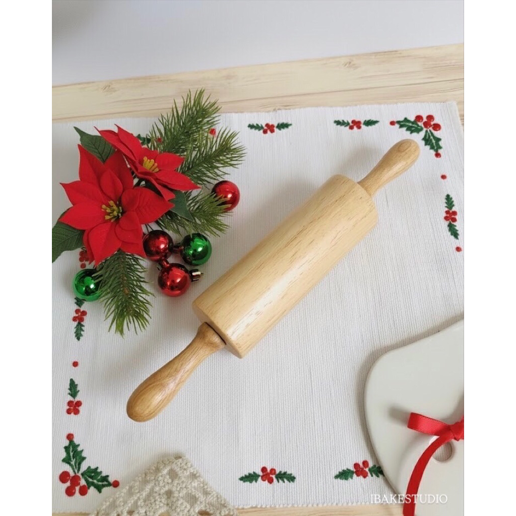 IBakeStudio ไม้นวดแป้ง 32 cm. เคลือบสารกันติด งานไม้แข็งแรงผลิตจากเมืองไทย