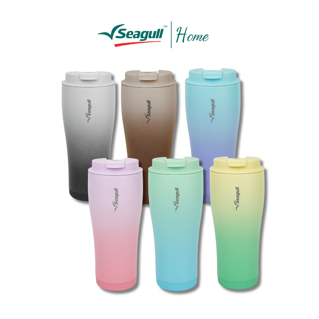 Seagull แก้วน้ำสุญญากาศ Season Vibe 0.7 ลิตร ฝาเกลียวปิดสนิท น้ำไม่หก พร้อมยางกันลื่น ลดเสียงเวลาวาง
