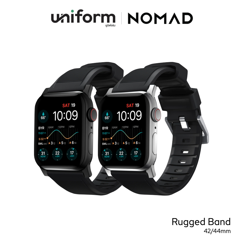 NOMAD สายนาฬิกา Rugged Strap FKM Black ใช้สำหรับ Apple Watch ขนาด 42/44mm