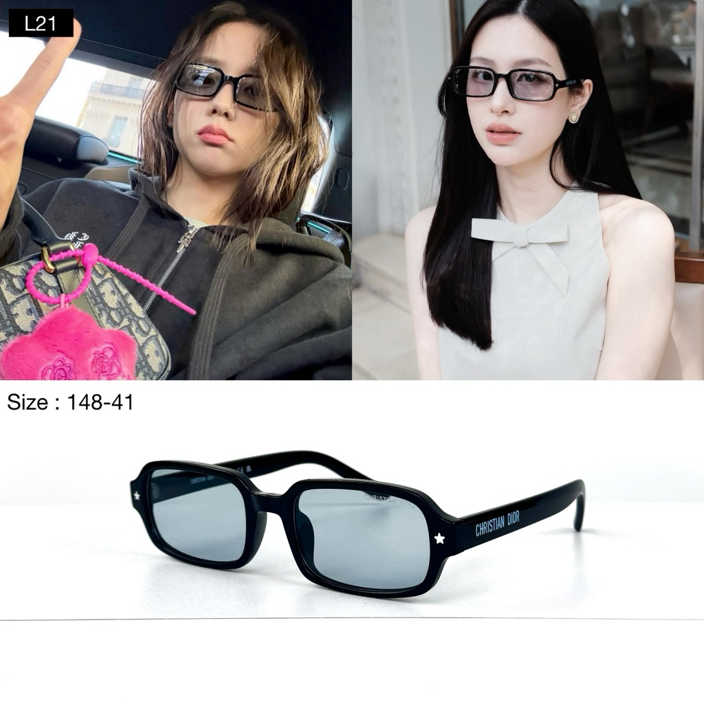 [L21] แว่นกันแดด แว่นเลนส์ฟ้า แว่นDi** เลนส์UV400แท้ กันแดดได้จริง (พร้อมส่งในไทย )