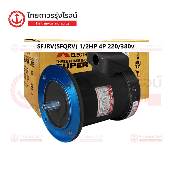 MITSUBISHI มอเตอร์หน้าแปลน SFJRV (SFQRV) 1/4HP - 5HP 220/380v (4P) 1450RPM และ (2P) 2890RPM เพลา 11-28mm  |ชิ้น| TTR - รูปที่ 7