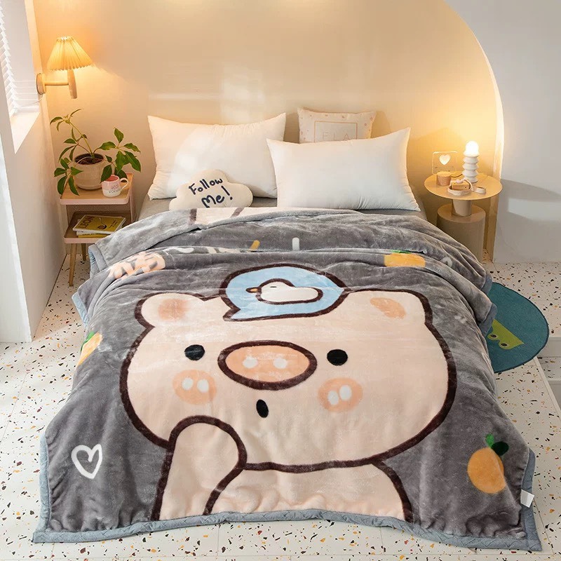 Goodshop ผ้าห่ม 6 ฟุต ผ้านาโน ผ้าห่มนาโน ลายการ์ตูน ผืนใหญ่ ขนาด 180x200cm พร้อมส่ง