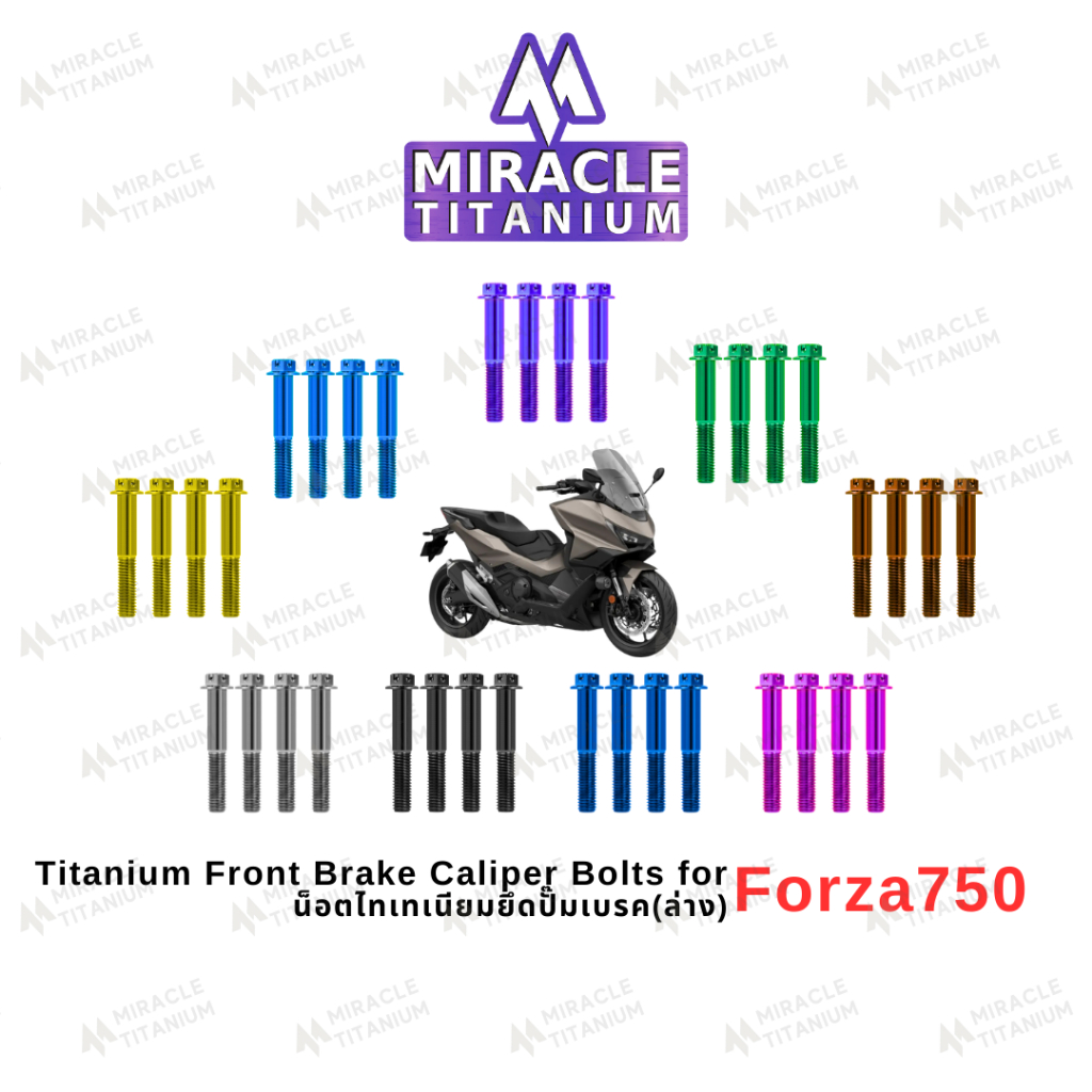 Honda Forza750 Titanium Front Brake Caliper Mount Bolts น็อตยึดปั๊มเบรคหน้า