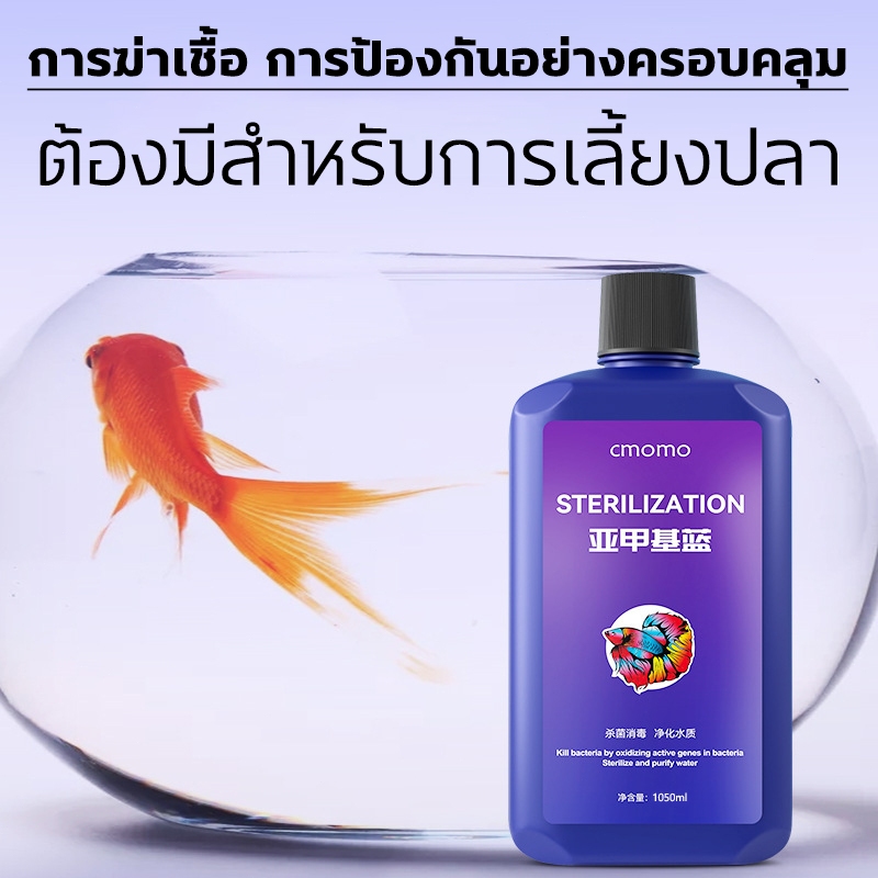methylene blue สามารถรักษาโรคปลานับร้อยชนิดได้ ยารักษาปลาทอง  ไม่เป็นอันตรายต่อปลา ฆ่าเฉพาะเชื้อโร ยารักษาปลาเกล็ดพอง - รูปที่ 2
