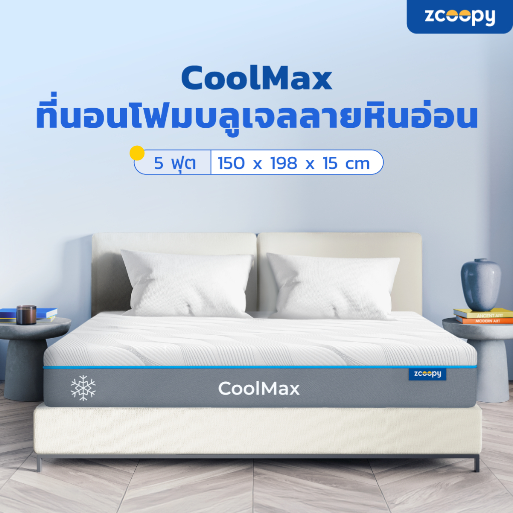 Zcoopy ที่นอน สัมผัสนุ่ม ไม่สะสมความร้อน จัดส่งในกล่อง น้ำหนักเบา ราคาประหยัด รุ่น Coolmax ขนาด 5ฟุต