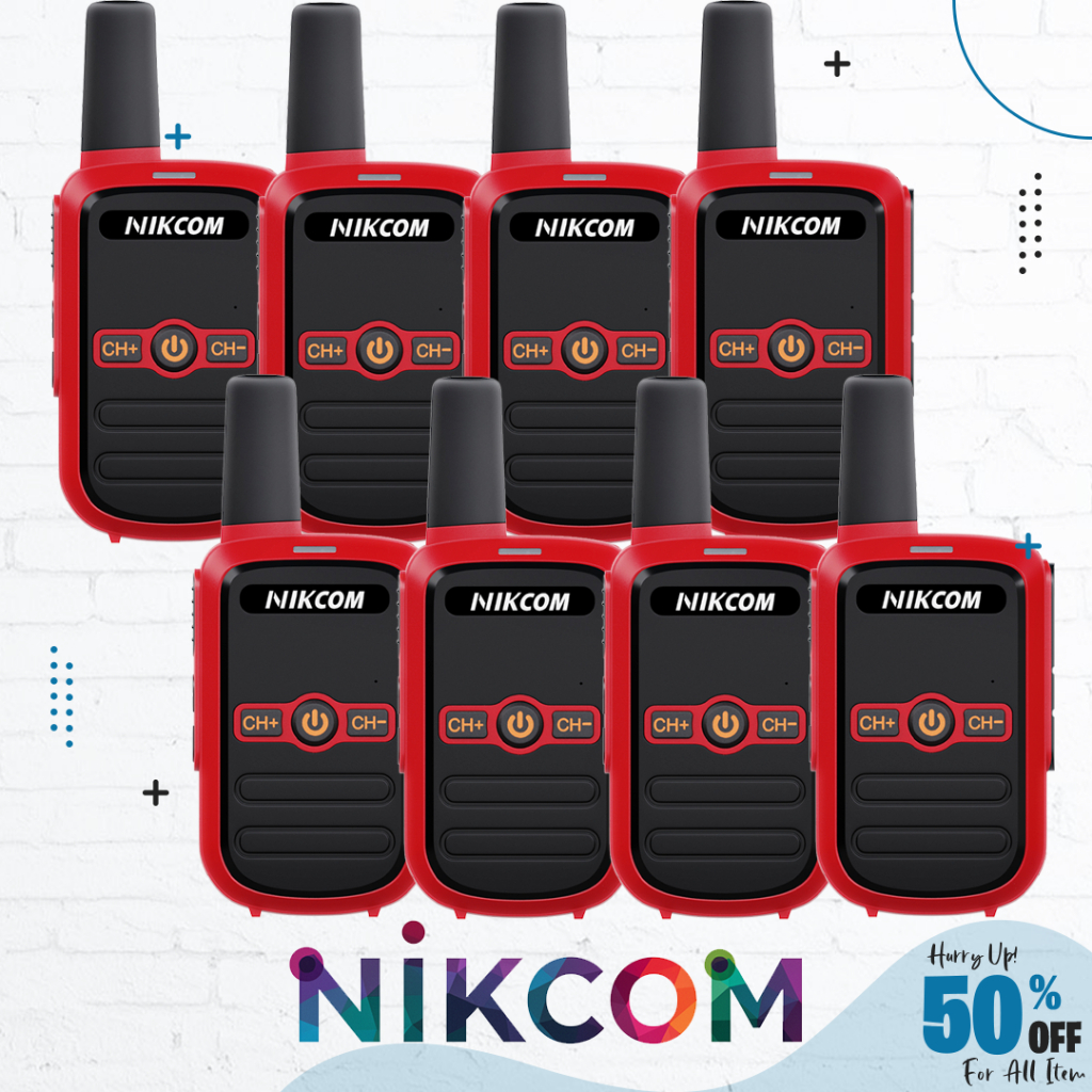 NIKCOM C51 วิทยุสื่อสาร ระยะส่งสัญญาณ 1 กม.วิทยุ กำลังไฟสีแดง 0.5W Walkies Talkie จัดส่งจากกรุงเทพฯ【