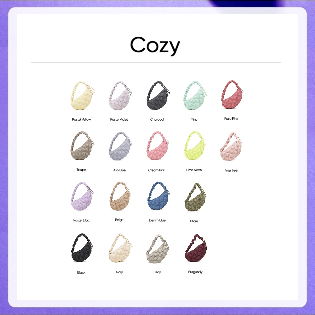 Carlyn Cozy M Bag 18 Colors H72303010 (Taupe, Gray, Black, Ivory, Rose Pink, Pastel Lilac, Pale Pink, Khaki)