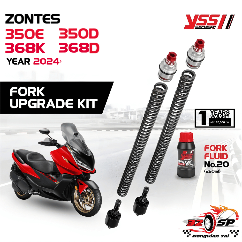 ชุดอัพเกรดโช๊คหน้า YSS FORK UPGRADE KIT ZONTES 350E / 350D / 368K / 368D ของแท้!! ส่งไว!!