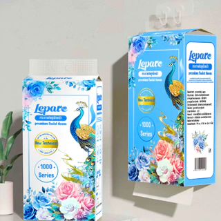 (10หิ้ว10000แผ่น) ทิชชู่เช็ดหน้าLepare แบบดึงแขวนได้ หนา4ชั้น กระดาษนุ่ม ไม่เป็นขุย เกรดGB/T20808 🩵✨