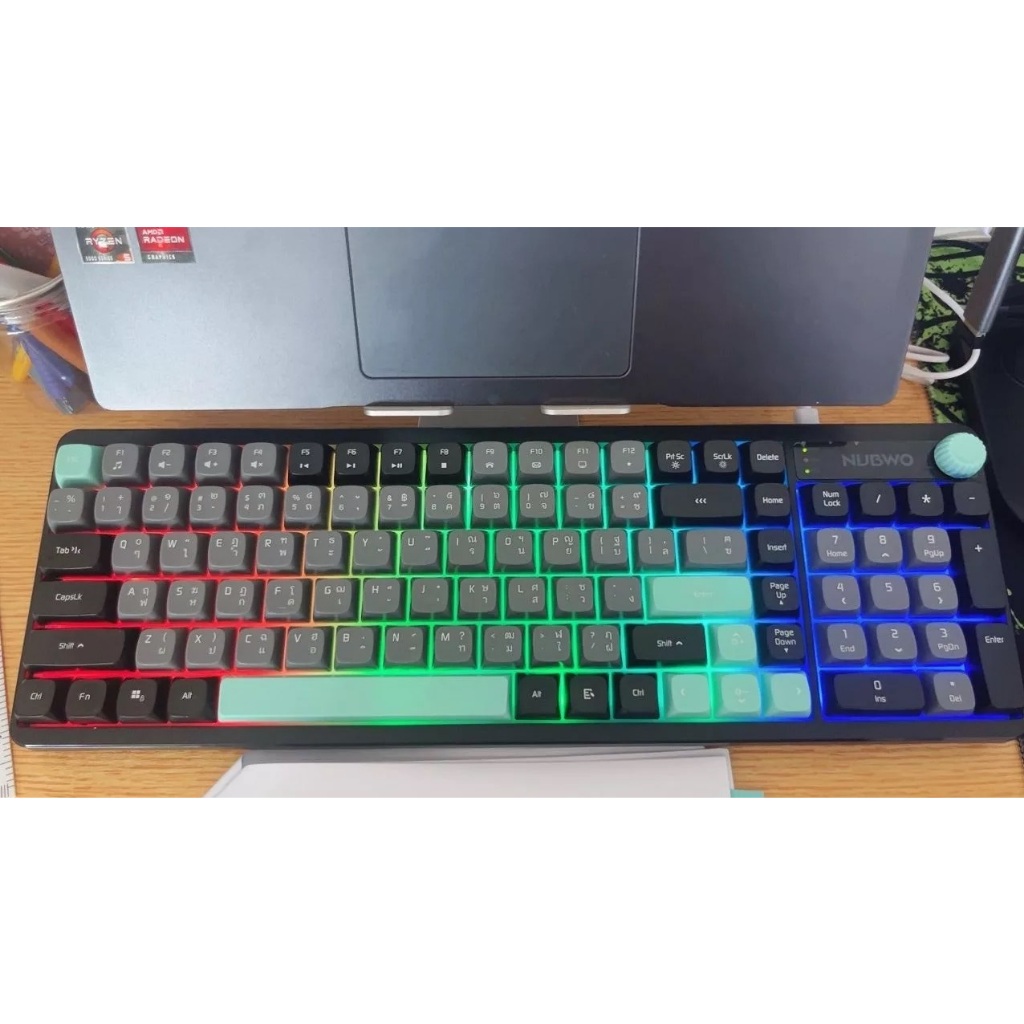 ส่งจากไทย Nubwo NK-56 Gaming Keyboard Membrane Switch ไทย/อังกฤษ ปุ่มนุ่มกดง่าย เปลี่ยนไฟได้ 7สี NK5