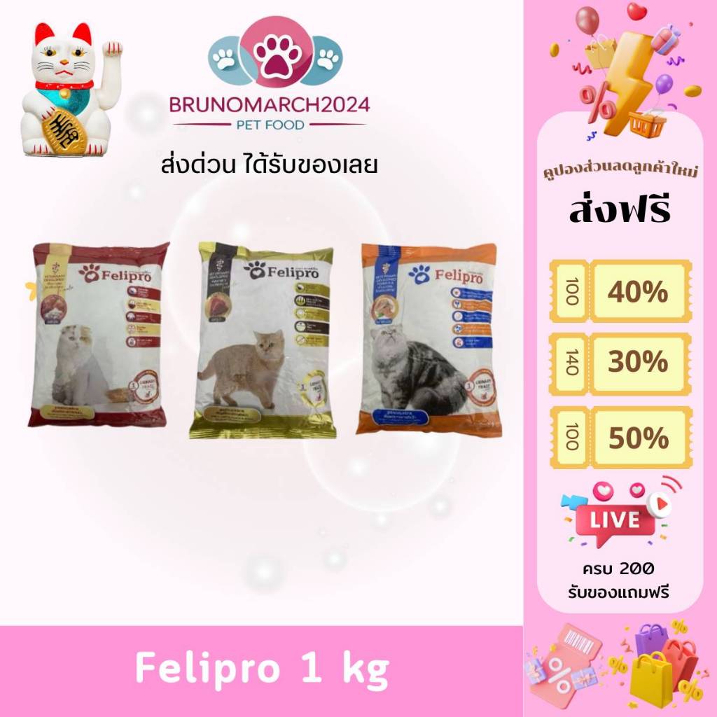 Felipro อาหารแมวลดการเกิดนิ่ว เฟลิโปร ไซส์ราคาประหยัด บรรจุ 1 กก.