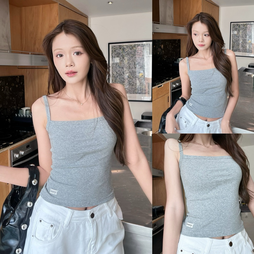 เสื้อสายเดี่ยวผู้หญิง คอเหลี่ยม ผ้านุ่ม ใส่สบาย ทรงสวย ใส่เที่ยว ใส่ทำงาน รุ่น Lana Top by BEMYCHIC รูปที่ 7