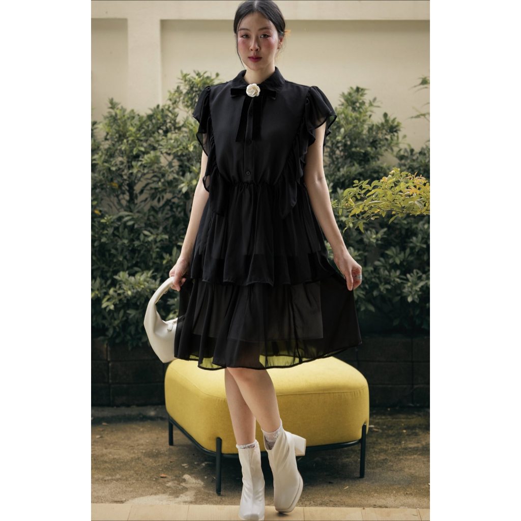 Milly Bow Dress (ไม่มีโบว์ดอกไม้) ลุคหวานละมุนมาแล้วงับ ♥️📸 🍸 - รูปที่ 5