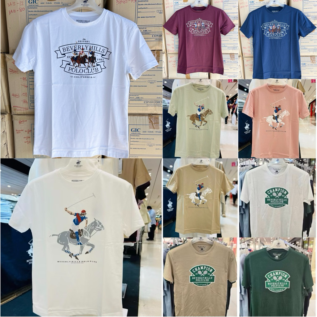 New!!เสื้อยืด T-shirt Beverly Hills Polo Club ของแท้100% #BHPC #ราคาถูก