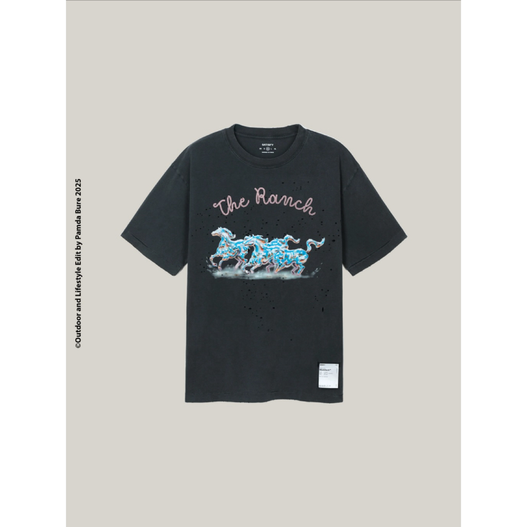 🚩พร้อมส่ง! SATISFY The Ranch Running MothTech™ T-Shirt Aged Black