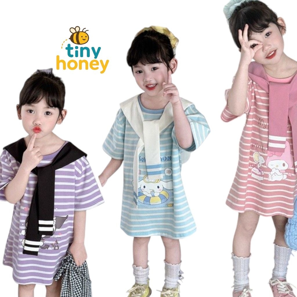 ชุดเดรสลูกสาว ผ้านิ่ม พิมพ์ลาย สุดน่ารักกกก [B00017]