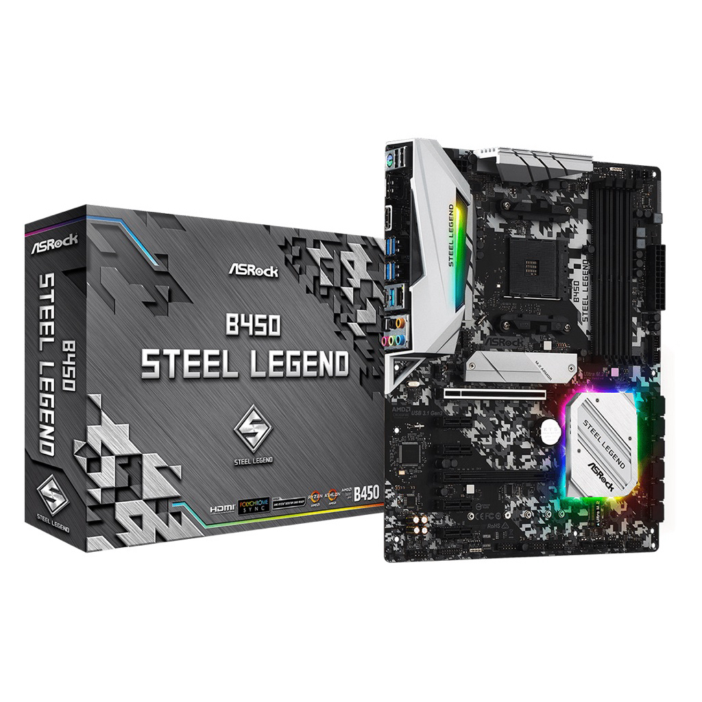ASROCK B450 STEEL LEGEND (DDR4) (SOCKET AM4) (ATX)