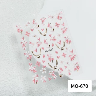 MAYDING อะไหล่ตกแต่งเล็บ ตกแต่ง สติ๊กเกอร์ติดเล็บลายดอกไม้ปักนูน น่ารักโดดเด่น สีสันสดใส ทากาวที่ด้านหลังเล็บ สติ๊