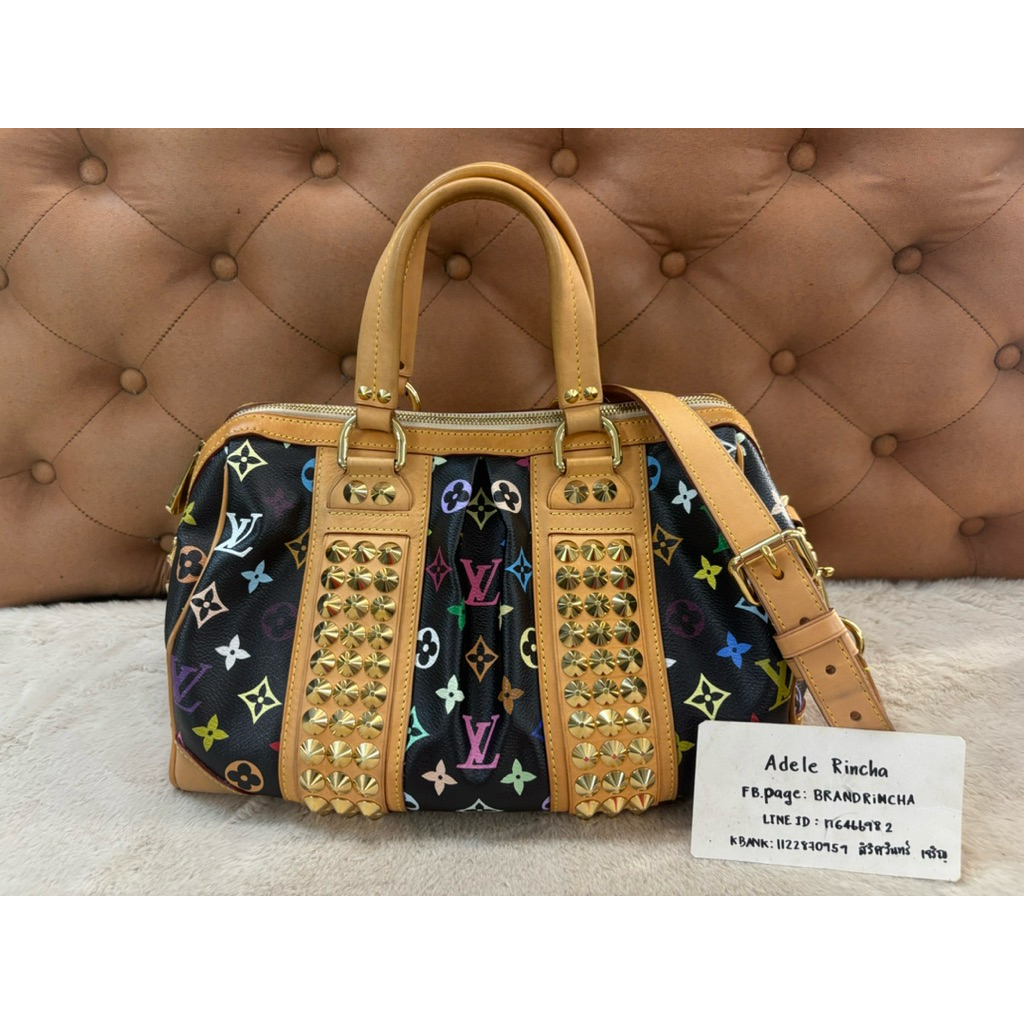 used Lv Courtney MM Black Multicolor Handbag