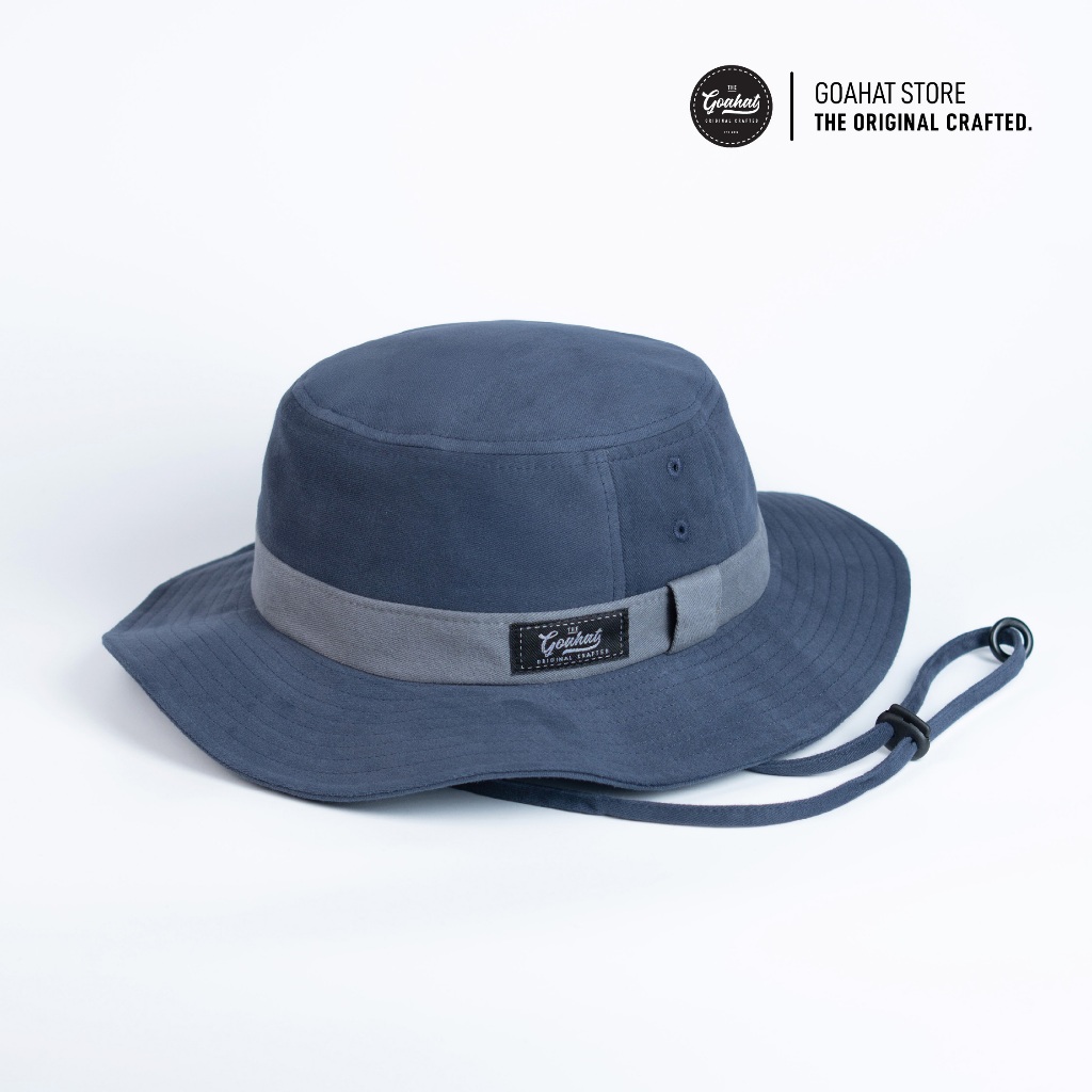 G002 NEW Dark Blue หมวกเดินป่า Cotton 100% ทรงปีกสั้น คล่องตัว เบา ใส่สบาย ระบายอากาศได้ดี