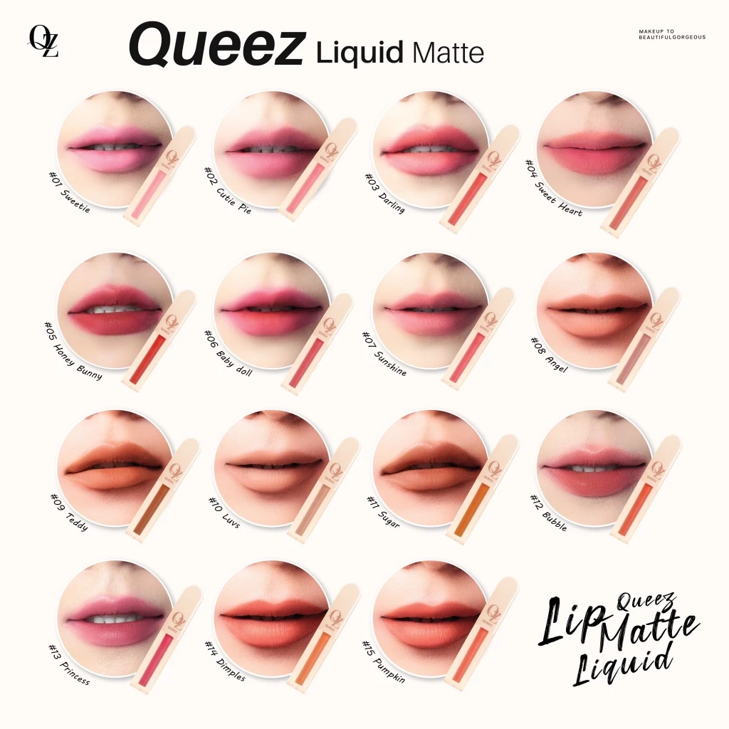 ลิป QUEEZ ซื้อ1แถม1QUEEZ Liquid matte Lip Color thumbnail 6