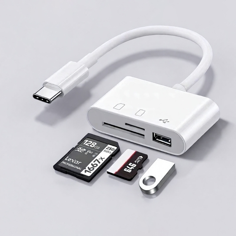 มัลติฟังก์ชั่น อะแดปเตอร์ OTG สามในหนึ่งเดียว Type-c -micro โทรศัพท์มือถือ การ์ดหน่วยความจ2.0 USB+SD/TF